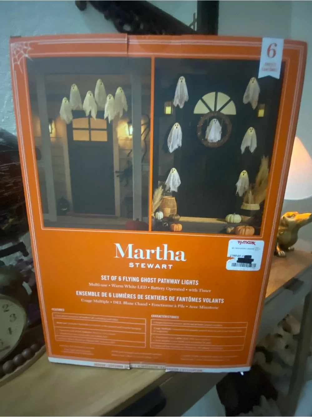 Martha Stewart White Flying Ghost Pathway Lights Set of 6